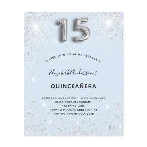 Budget Quinceanera baby blue silver glitter