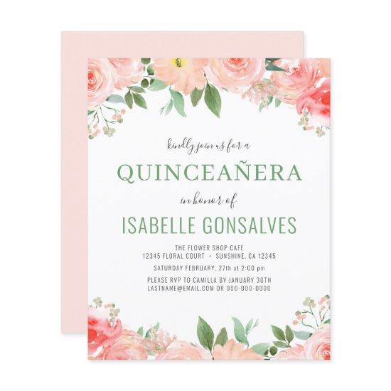 Budget QUINCEAÑERA Birthday Coral Peach