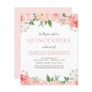 Budget QUINCEAÑERA Birthday Coral Peach