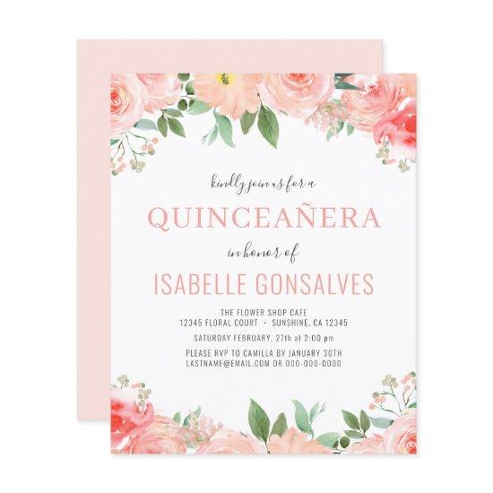 Budget QUINCEAÑERA Birthday Coral Peach