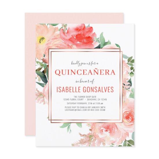 Budget QUINCEAÑERA Birthday Peach Coral