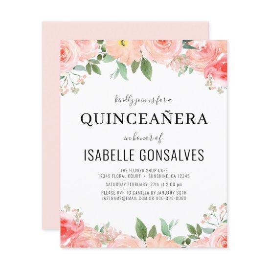 Budget QUINCEAÑERA Birthday Peach Coral