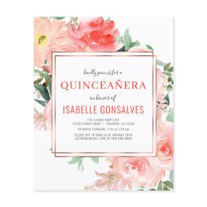 Budget QUINCEAÑERA Birthday Peach Coral  Flyer