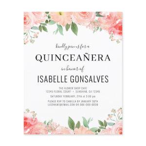 Budget QUINCEAÑERA Birthday Peach Coral  Flyer