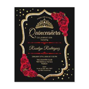 Budget Quinceanera - Black Red Gold  Flyer