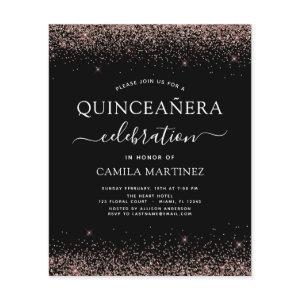 Budget Quinceanera Black Rose Gold Blush Pink