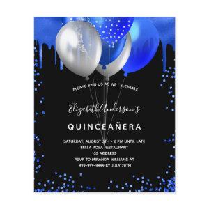 Budget Quinceanera black royal blue