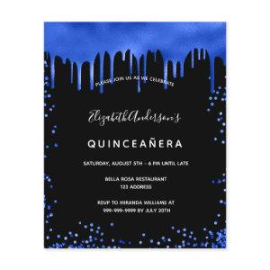Budget Quinceanera black royal blue