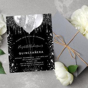 Budget Quinceanera black silver balloon