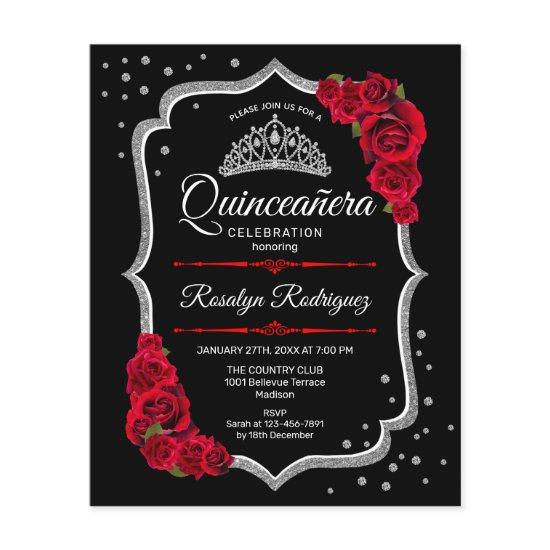 Budget Quinceanera - Black Silver Red  Flyer
