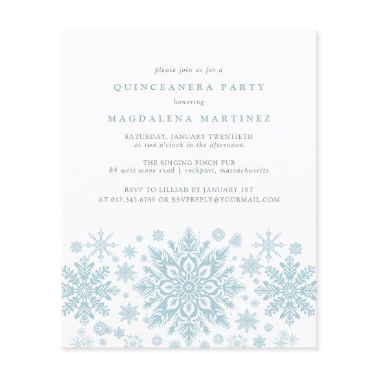BUDGET Quinceanera Blue Snowflake