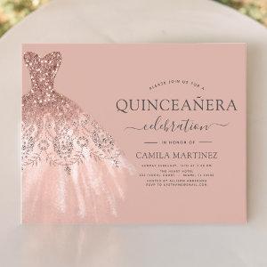 Budget Quinceanera Blush Pink Glitter