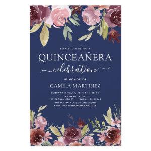Budget Quinceanera Burgundy Pink Floral