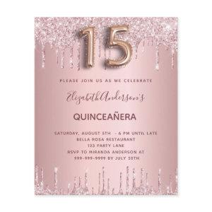 BUDGET Quinceanera dusty rose glitter pink