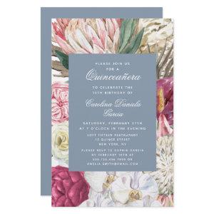 Budget Quinceañera Elegant Boho Watercolor Floral