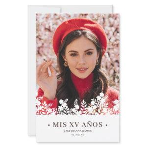 Budget Quinceañera Elegant Floral Frame Spanish