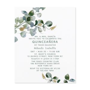 Budget Quinceañera Eucalyptus Floral Photo Flyer