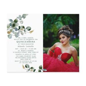 Budget Quinceañera Eucalyptus Floral Photo Flyer
