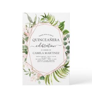 Budget Quinceanera Eucalyptus Rose Gold Geometric