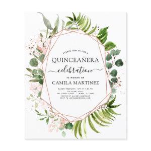Budget Quinceanera Eucalyptus Rose Gold Geometric Flyer