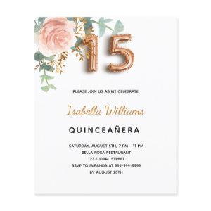 Budget Quinceanera floral rose gold eucalyptus