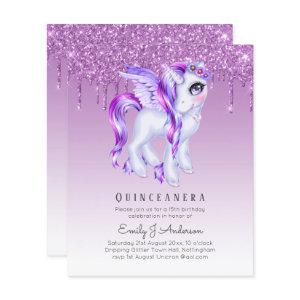 BUDGET Quinceanera Glitter Unicorn Anicorn Winged