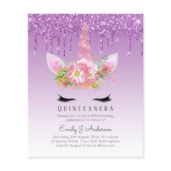 BUDGET Quinceanera Glitter Unicorn Anicorn Winged Flyer