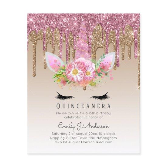 BUDGET Quinceanera Glitter Unicorn Anicorn Winged Flyer