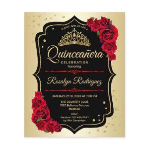 Budget Quinceanera - Gold Black Red  Flyer