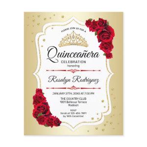 Budget Quinceanera - Gold White Red  Flyer