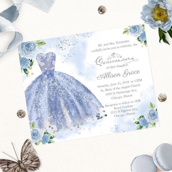 Budget Quinceanera  Bilingual Blue Gown