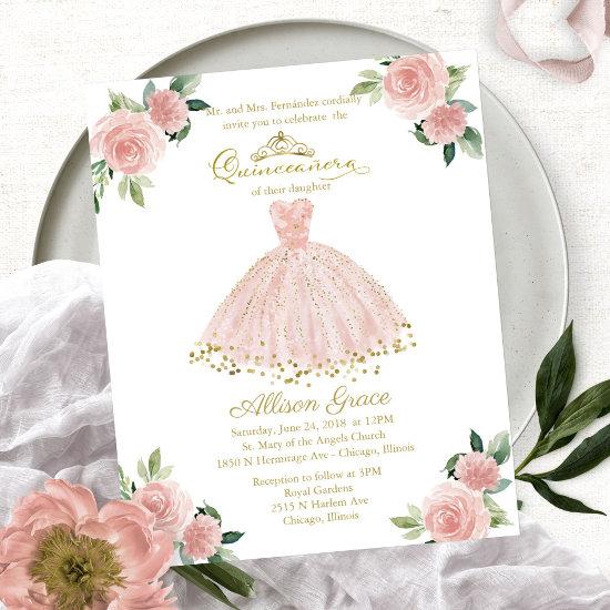Budget Quinceanera  Bilingual Pink Gown