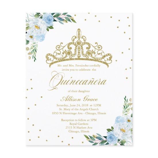 Budget Quinceanera  Bilingual Tiara Blue