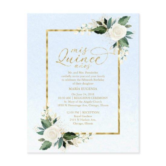 Budget Quinceanera  Dusty Blue Floral
