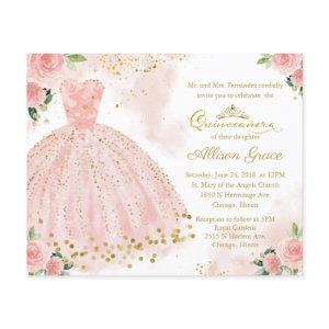 Budget Quinceanera  Gold Blush Gown