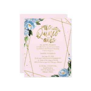 Budget Quinceanera  Gold Foil Pink Blue