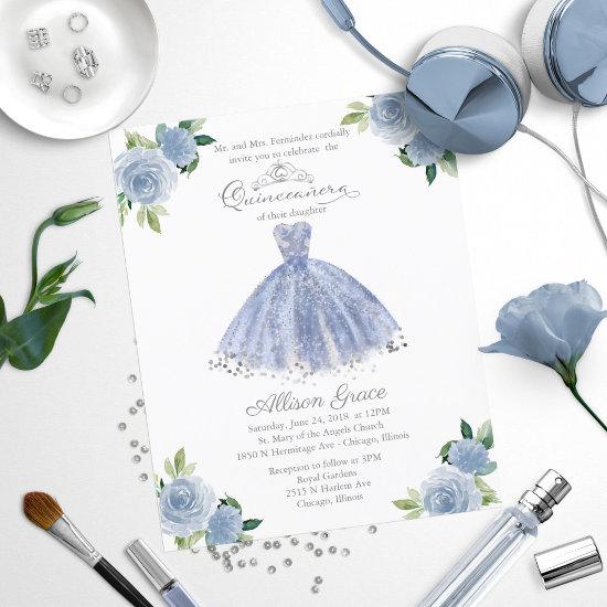 Budget Quinceanera  Light Blue Gown
