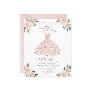 Budget Quinceanera  Rose Gold Blush Gown