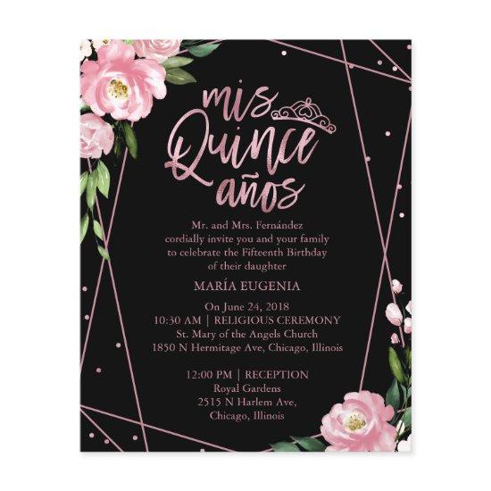 Budget Quinceanera  Rose Gold Pink Black