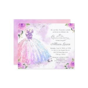 Budget Quinceanera  Silver Colorful Gown