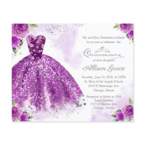 Budget Quinceanera  Silver Purple Gown