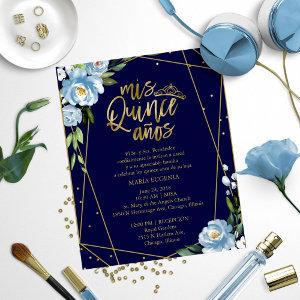Budget Quinceanera  Spanish Blue Floral
