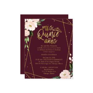 Budget Quinceanera  Gold Blush Burgundy