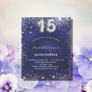 Budget Quinceanera navy blue silver