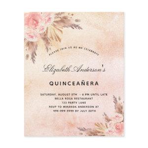 Budget Quinceanera pampas grass blush