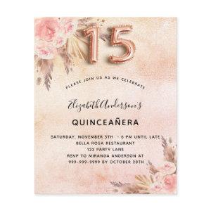 Budget Quinceanera pampas grass rose