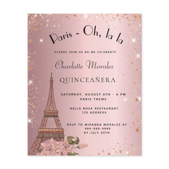 Budget Quinceanera Paris blush pink