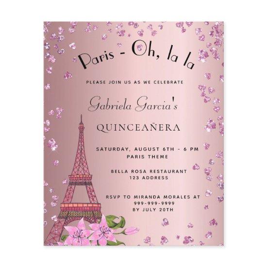 Budget Quinceanera Paris blush pink