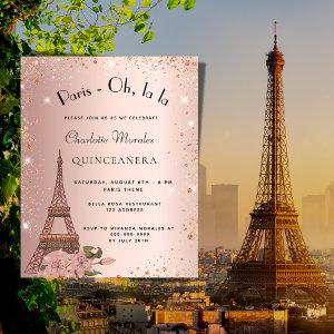 Budget Quinceanera Paris Eiffel rose