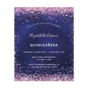 Budget Quinceanera party navy blue pink